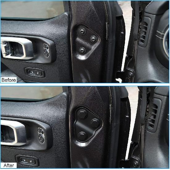 2PCS Door Screw Protector Cover Trim for 2018-2021 Jeep Wrangler JL JLU, for 2020-2021 Jeep Gladiator JT (Black)