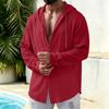 Men's Casual Linen Long Sleeve Hooded Cardigan