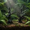 3D Printed Breeding Box Accessory 2Pcs Jumping Spider Tree, Hiding Cave, Hermit Crab Climbing Decor for Compact Shelter Small Pets Reptile Habitat