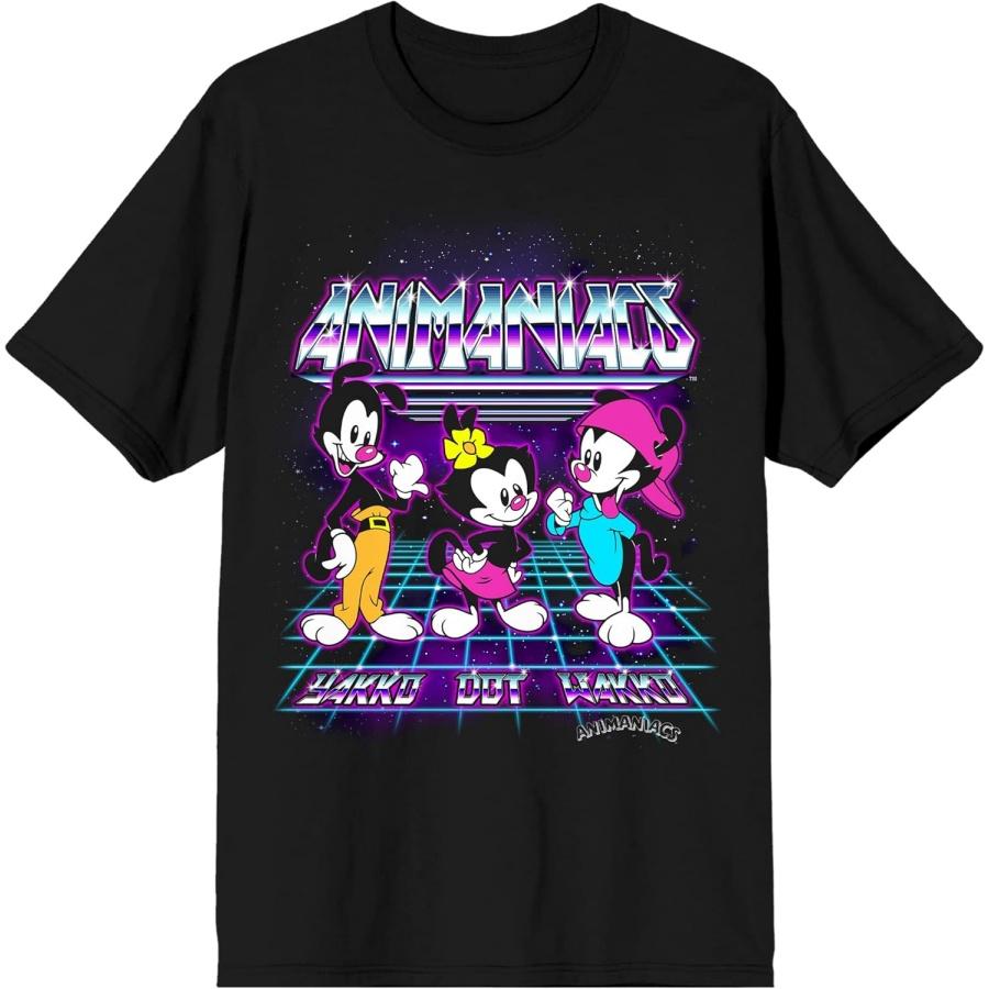 

Animaniacs Dot, Wakko, and Yakko Warner Men s Black Graphic Tee XXXXXL різнокольоровий