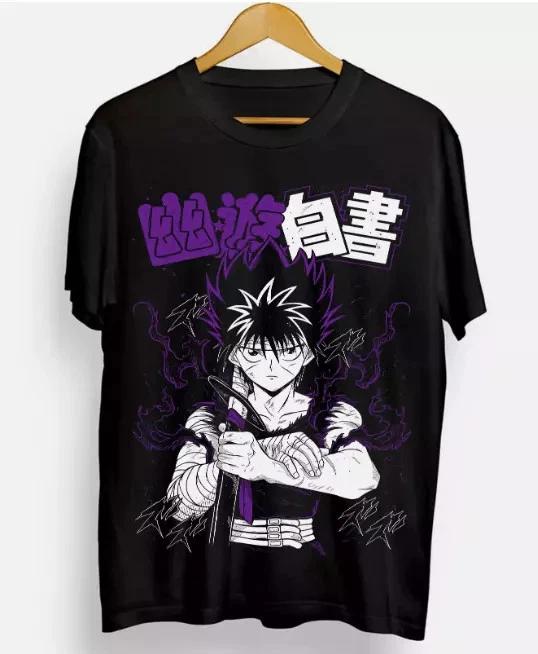 Anime Hiei Yu Yu Hakusho Kuwabara Kurama Yusuke Hiel Black T Shirt S