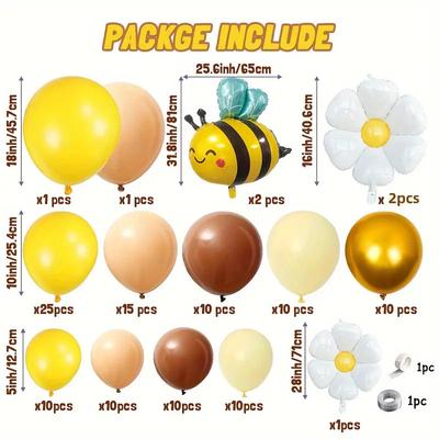 Bee Theme Balloon Arch Set for Anniversary Celebration and Birthday Decorations