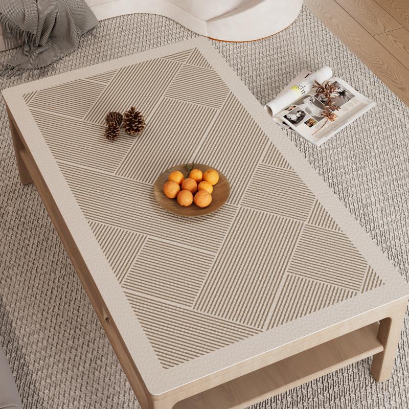 Japanese-Style Simple And Elegant Coffee Table Mat, Leave-In Waterproof And Oil-Proof Leather Table Mat, Tablecloth, Rectangular Dining Table Mat