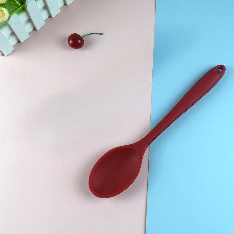 High Quality Mini Silicone Kitchenware Cooking Silicone Spoon Spatula Small Kitchen Specialty Spoons Small Dense Soup Tableware