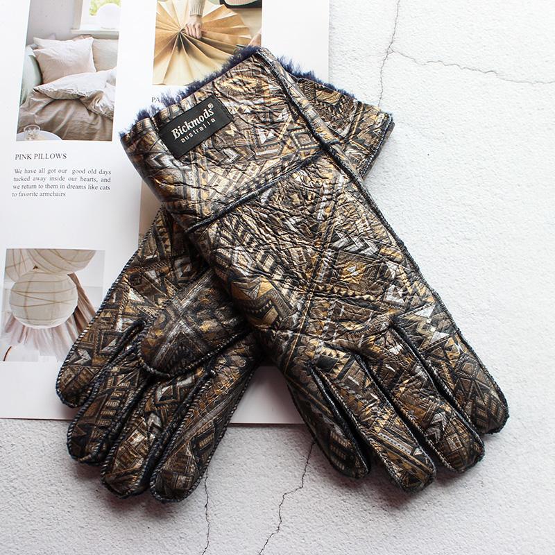 

Хутряні рукавички з овчини 2020 року. Жіночі потовщені зимові теплі на відкритому повітрі вітрозахисні мотоциклетні кольорові шкіряні рукавички для пальців One Size