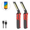 Set of 2 LED Work Lights, COB Lights, Handheld USB Rechargeable, Magnetic, Foldable, Compact, for Night Work and Construction (2 Pieces)