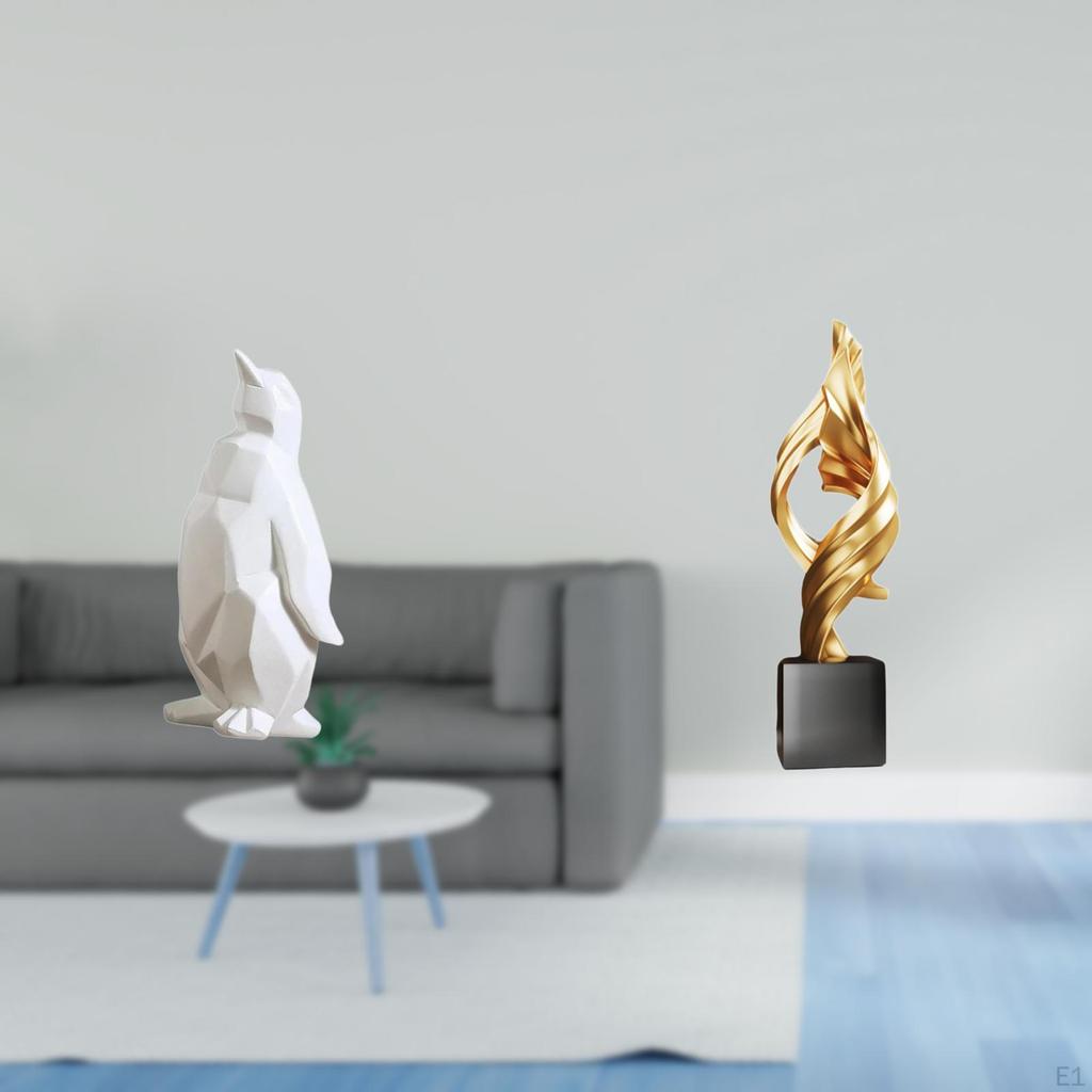 Penguin Abstract Resin Sculpture Collectable Figurine Decorative Art Statue Ornament for