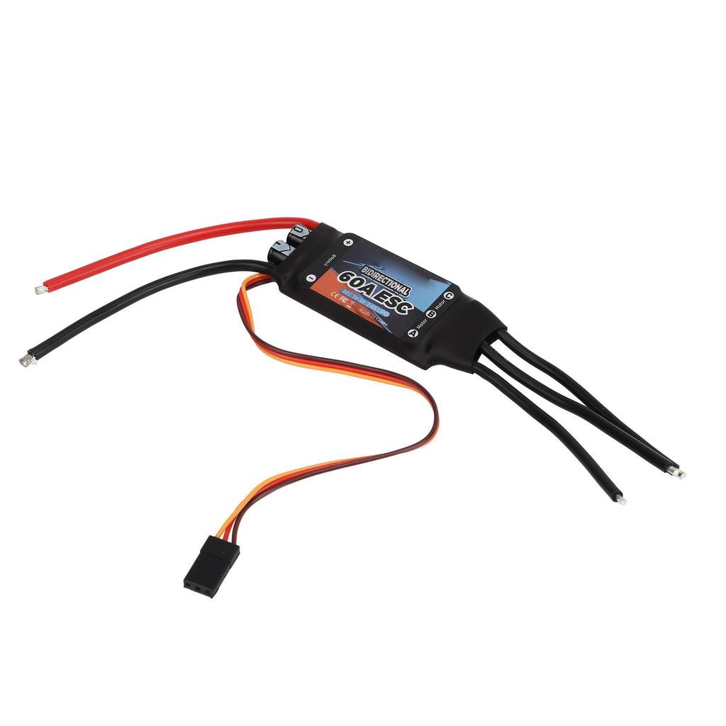 Black 60A Bidirectional Brushless ESC Rapid Response Brushless Electric Speed Controller for RC Car Boat