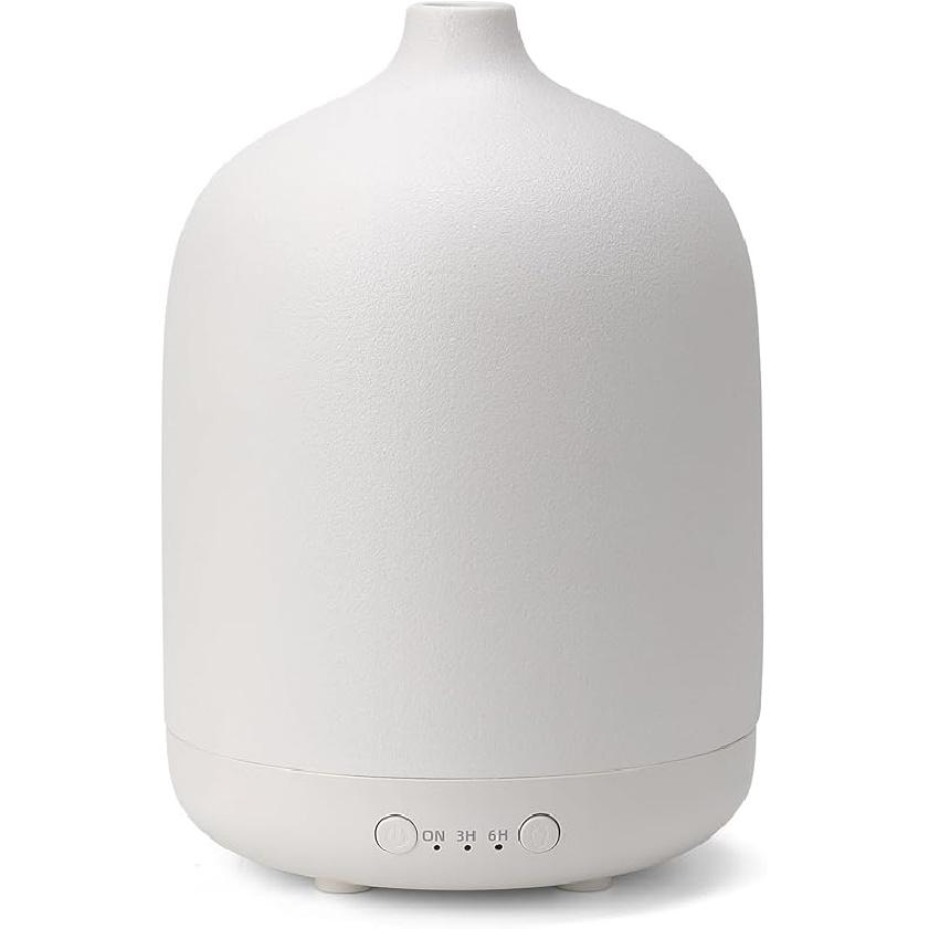 Ceramic Essential Oil Diffusers for Home, Decorative Bedroom Aromatherapy Scent Air Diffuser Ultrasonic Aroma Defusers 250ml with Timed-Black