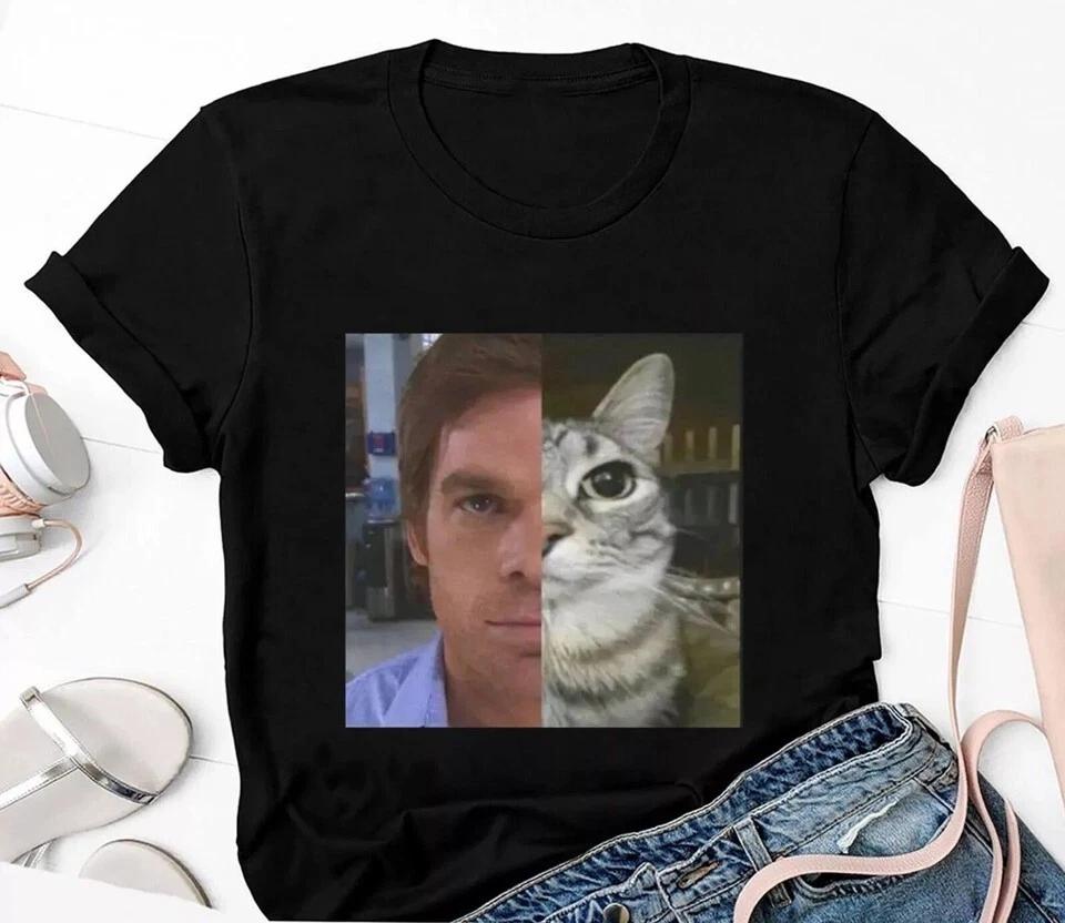 

Dext Morgan Funny Cat Meme Unisex black Shirt TQ37461 M
