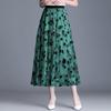 Fusta bustieră florală din plasă de primăvară și vară pentru femei Fusta umbrelă cu imprimare la modă cu talie înaltă