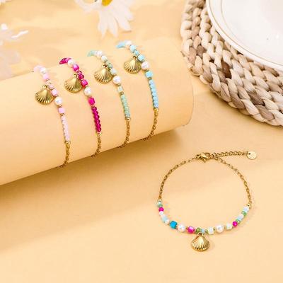 Elegantes Damenarmband aus Edelstahl und Perlen