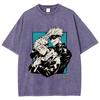 Anime Jujutsu Kaisen  Satoru Gojo And Itadori Yuji Print T Shirt Men Women Y2k T-shirts Washed Cotton Tee Harajuku Male Tshirt
