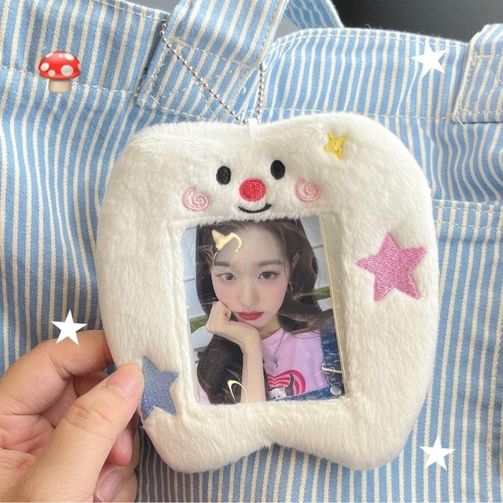 Multifunctional Photocard Case Plush Bear/Rabbit/Chick Bus Door Cards Sleeve Cartoon Cute Idol Photos Protective Cover Students