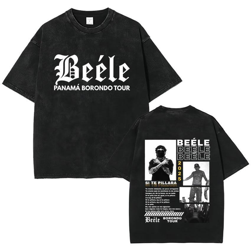 Rapper Beele Harajuku Album Vintage Washed Fashion TShirt Mens Oversized Tee Shirt Cozy Crewneck Short Sleeve T Shirt Fans Gift