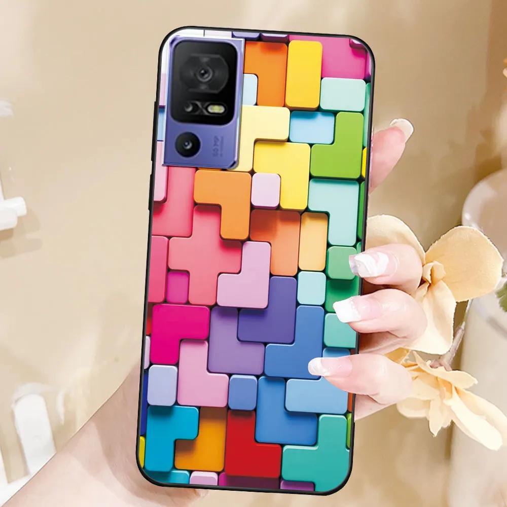 Case For TCL 40 SE Coque TPU Soft Silicone Fashion Phone Funda For TCL 40 SE Back Cover Floral Case Luxury Capa Marble Bumper