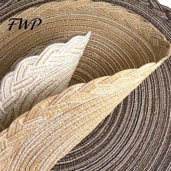 Heat Buffer Table Mat 12 Inch Round Placemats, Polyester Woven Braided Place Mats, Durable Washable Resistant Circle Dining Mats for Kitchen
