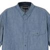 Emporio Armani Solid Color Square Neck Single-Breasted Short Sleeve Shirt Men Shirts Blue 6R1CA6-1DRLZ-0941