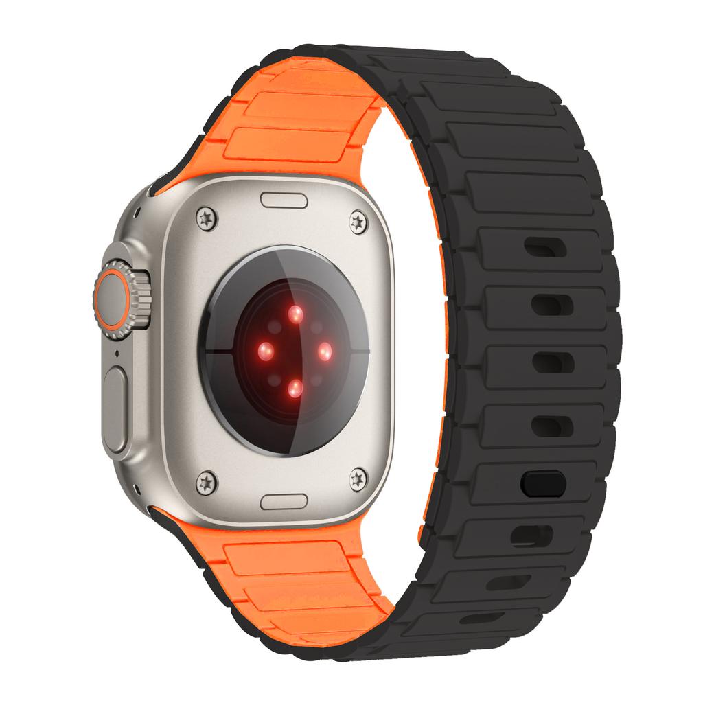 Magnetic Loop For Apple Watch Band 45mm 44mm 40mm 41mm 46mm Silicone Bracelet iWatch Series 10 9 8 7 6 5 se Ultra 2 strap 49mm