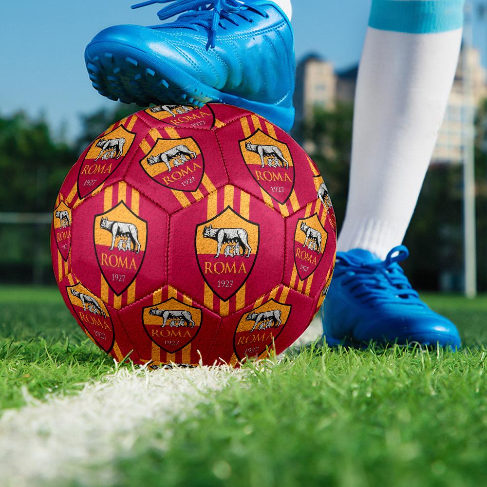 AS Roma Klub Piłkarski Rozmiar Halowy 5 Piłka Nożna Kolorowa Szyta Maszynowo PVC Gotowa na Zawody Wytrzymała Wysoko Odbijająca