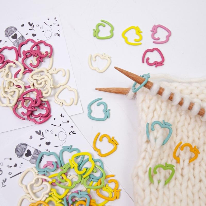 24Pcs Fruit Stitching Markers Crochet Locking Stitching Markers Rings for Knitting Crocheting Weaving Sweater Scarf Hat