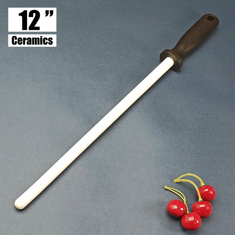 8/10/12 Inch Professional Ceramic Knife Sharpener Rod Durable Knife Grinder With Non-Slip Handle Kitchen Knife Sharpening Blade