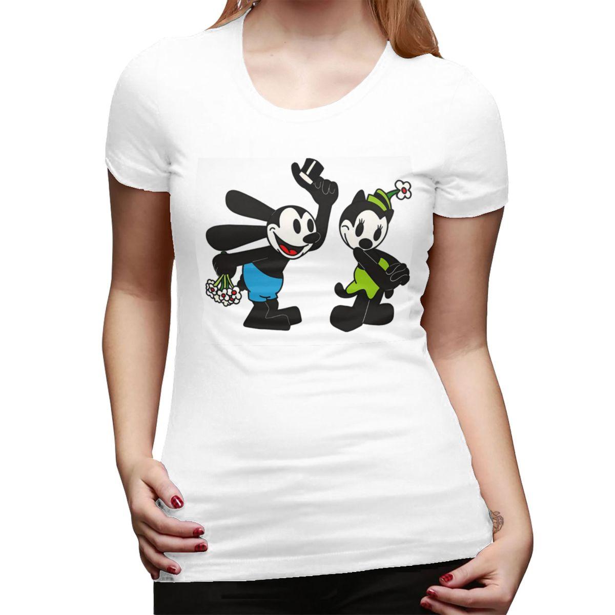 

Funny Love Oswald And Ortensia TShirt for Women ONeck Streetwear T Shirts Womens Tees Short Summer Clothes Tops S