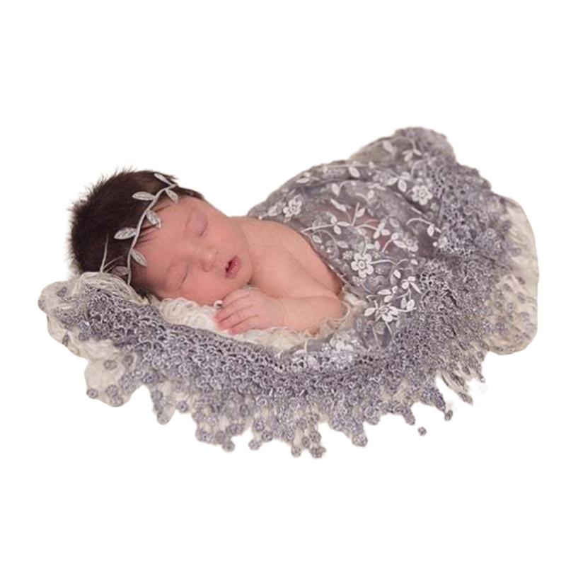 Unique Lace Embroidery Newborn Photography Props Soft Wrapping Cloth Photoshoots Baby Girls Photo Shoot Accessories