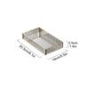 Small Striped Glass Tray with Brass Frame & Mirror Cosmetic Organizer for Vanity Desk
