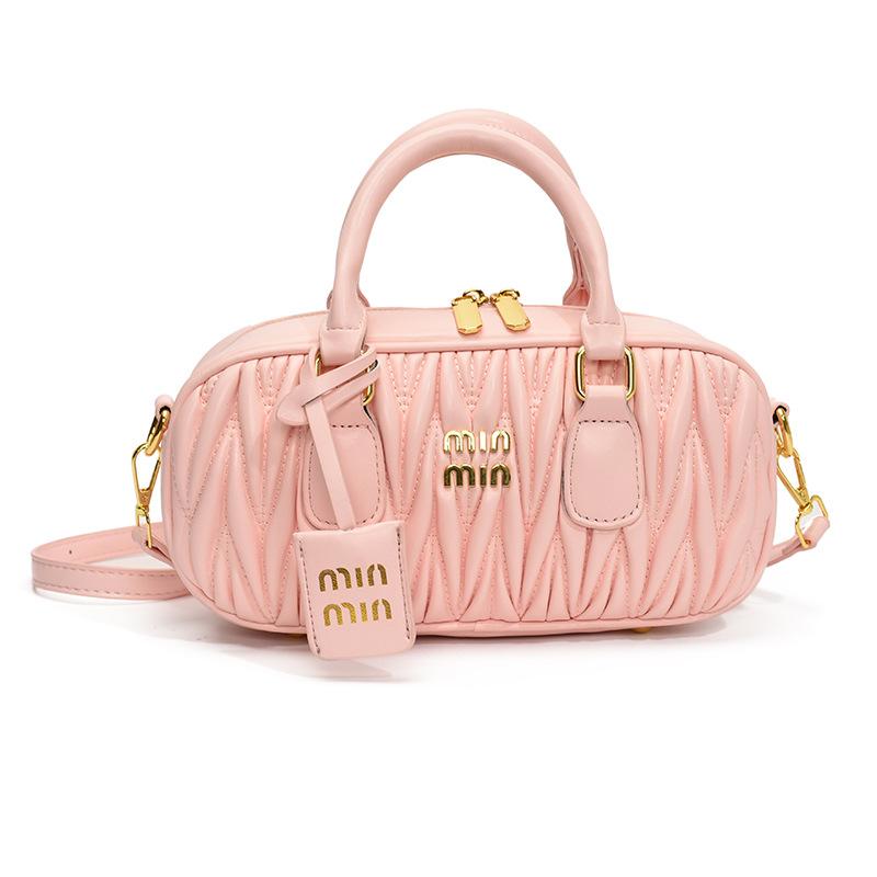 2025 New Niche Trend Fashion Pleated Texture Portable Pillow Bag Women's High-end Feeling Foreign Style Shoulder Messenger Bag