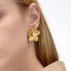 Titanium steel flower stud earrings niche earrings stainless steel non-fading earrings
