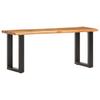 Solid Wood Bench with Natural Edge 110 Cm Acacia Wood and Steel