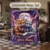 Wolf Fuchs Thema Kuscheldecke Personalisierbarer Name Text Personalisierte Decke Weich Gemütlich für Zuhause Sofa Bett