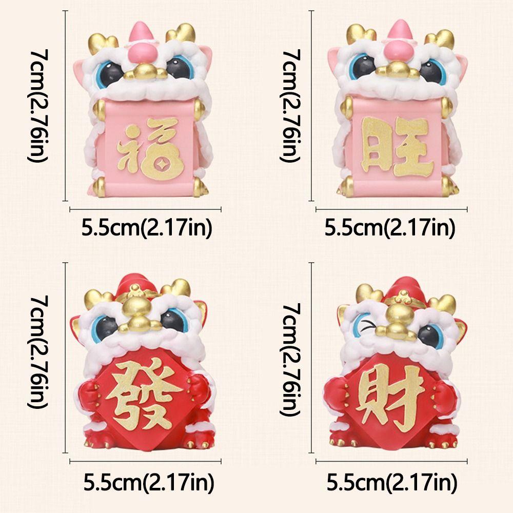 Traditional Wake Lion Ornaments Cartoon Lucky Dancing Lion Model  Tabletop Decoration
