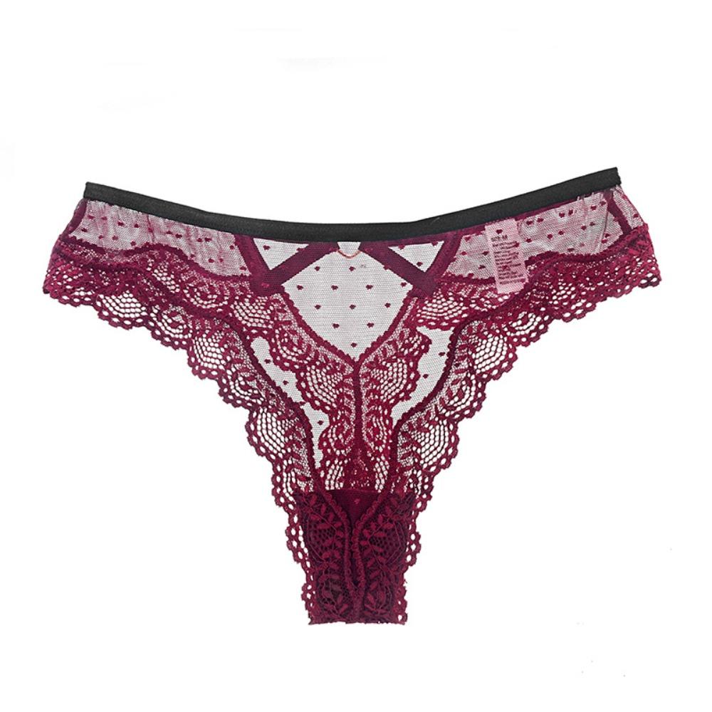 Low Waist Lace Panties Thong Mesh Lace Briefs Sweet Underwear for Women  Lady