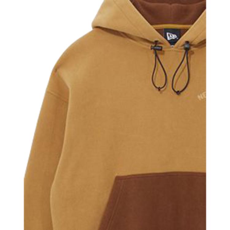 New Era Fleece Color Block Spliced Hoodie Unisex Hoodies Brown 13038787