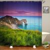 Sunset Dusk Beach Palm Tree Seaside Scenery Fabric Shower Curtain Waterproof Bath Curtains For Bathroom Decorate With 12 Hooks