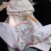 Unisex Niedliches Cartoon Besticktes Rosa Kapuzensweatshirt - Lockere Passform, Mit Plüsch, Herbst/Winter Stil