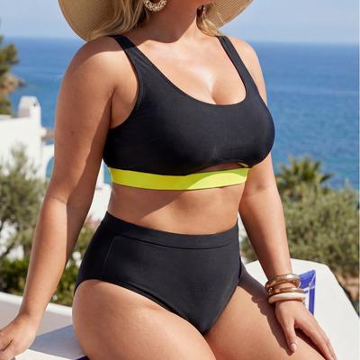 Großformatiger Badeanzug Fette Frau Fette Mm Badeanzug Europäischer und Amerikanischer Spot Geteilter Bikini Sexy Strand Sport Badeanzug