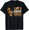 Mens Life039s About Goals Lacrosse Shirt for Boys Lacrosse T-Shirt