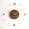 Transparent Digital Wall Watch Solid Wood Scale Clock Durable Hanging Clock  Office