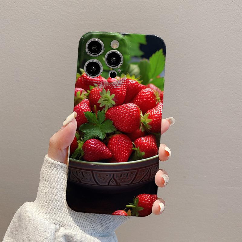 Fruit Fresh Red Strawberry for IPhone 15 Case Film 14 Promax for Apple Phone Case Protective Cover