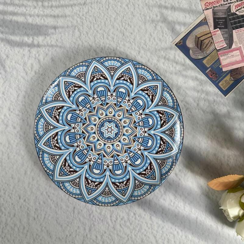 Bohemian Style 8-inch Ceramic Flat Plate