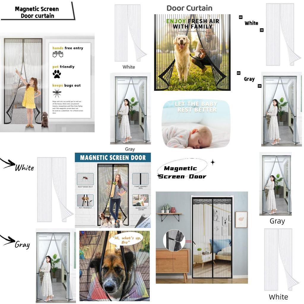 Magnetic Mesh Door Curtain For Summer Mosquito Protection, Ideal For Kitchen, Living Room, Bedroom