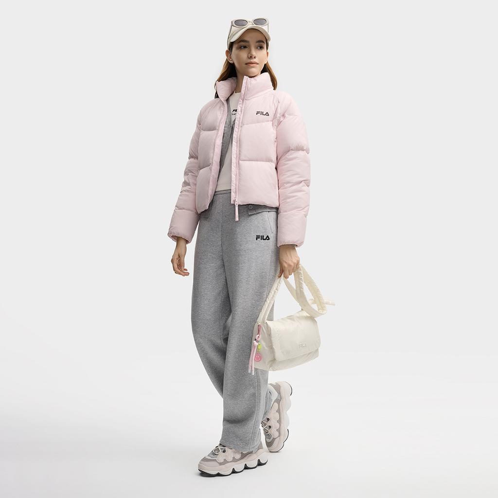 Fila Original Fashion Sports Stand Collar Warm Duck Down Jacket Women Jackets F51W549902F-PK