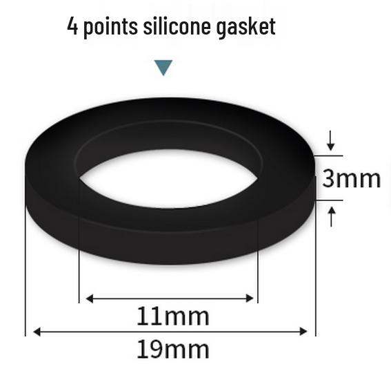 Silicone Gasket for 1-Inch Hose, Faucet, Water Meter, or Shower Head - 4 & 6 Point Sealing Ring.
