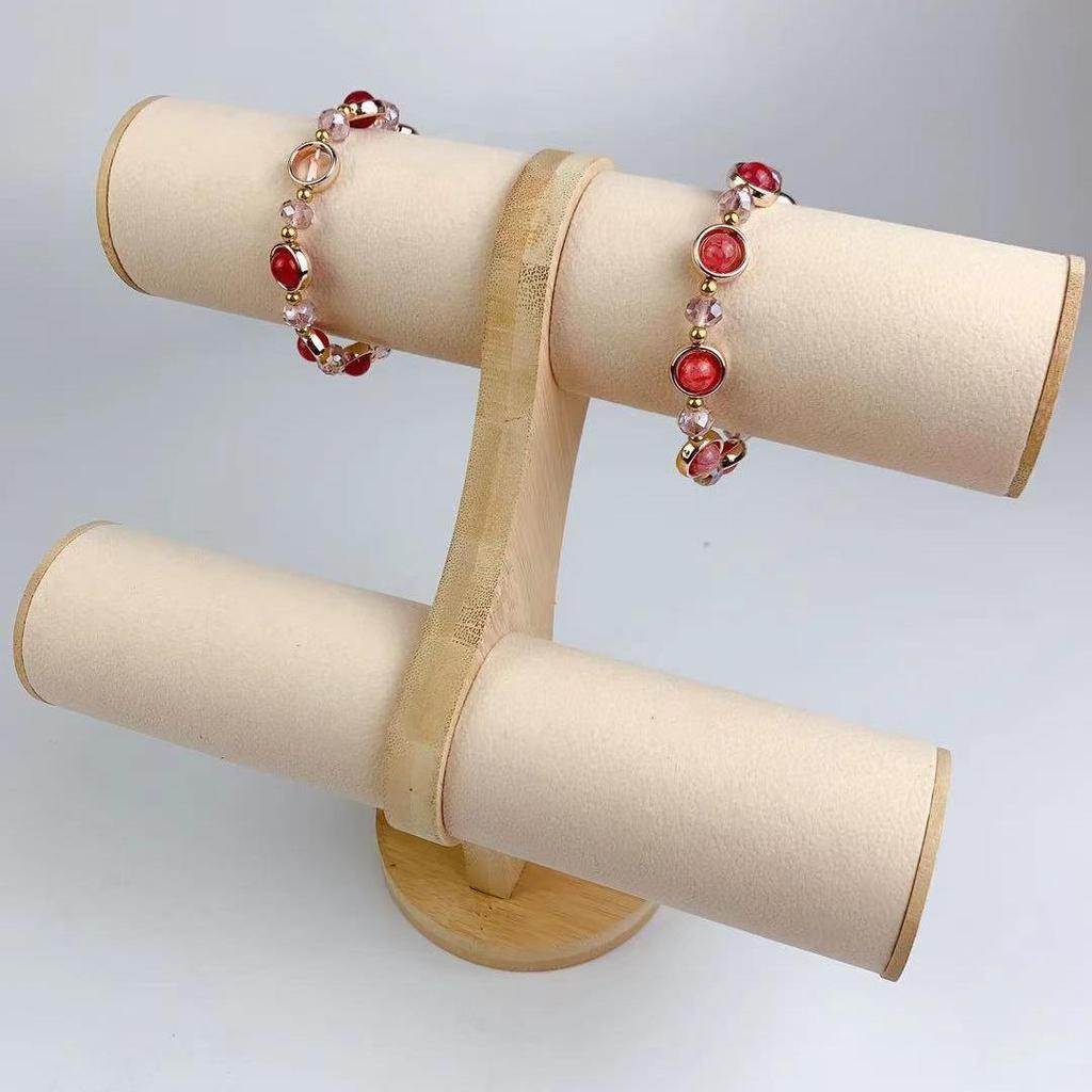 Retro Bamboo Wood Bracelet Display Stand for Jewelry and Watches