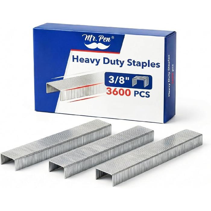 Mr. Pen- Heavy Duty Staples Stapler, 3600 Pc, 60 Sheet Capacity Staple, 3/8 inch Length, Staples Office Supply, Paper Staple, Strip