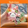 Flower Colorful Pvc Panda Keychain Adorable Key Chain Accessory For Car Bag And