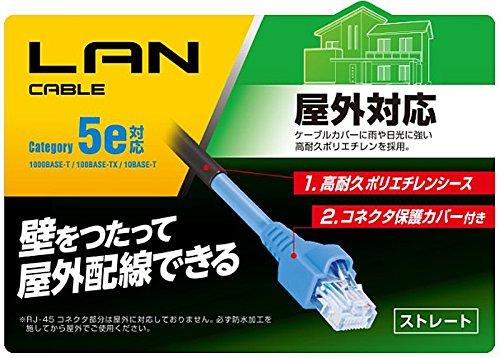 Elecom LAN Cable, 20m, with Anti-Break Protective Cover, Outdoor Use, CAT5e, Black, LD-VAPFR/BK20